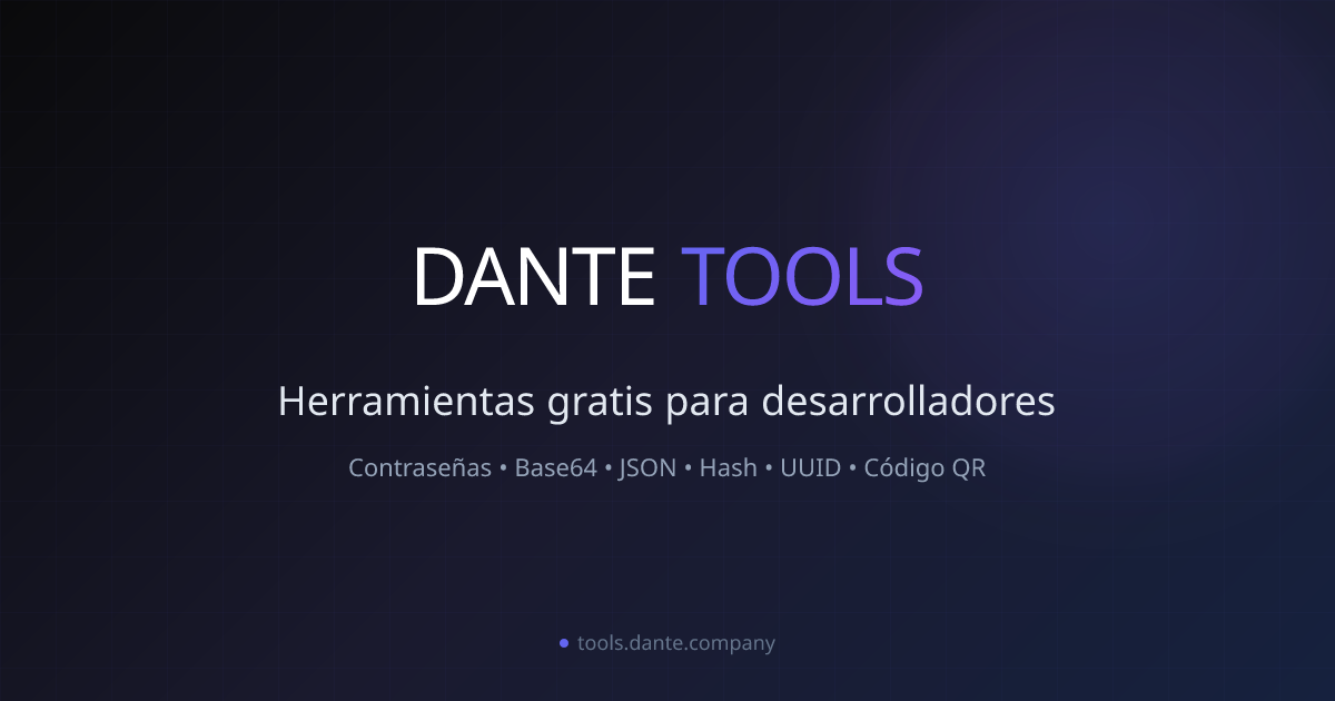 Dante Tools - Herramientas online gratis para desarrolladores